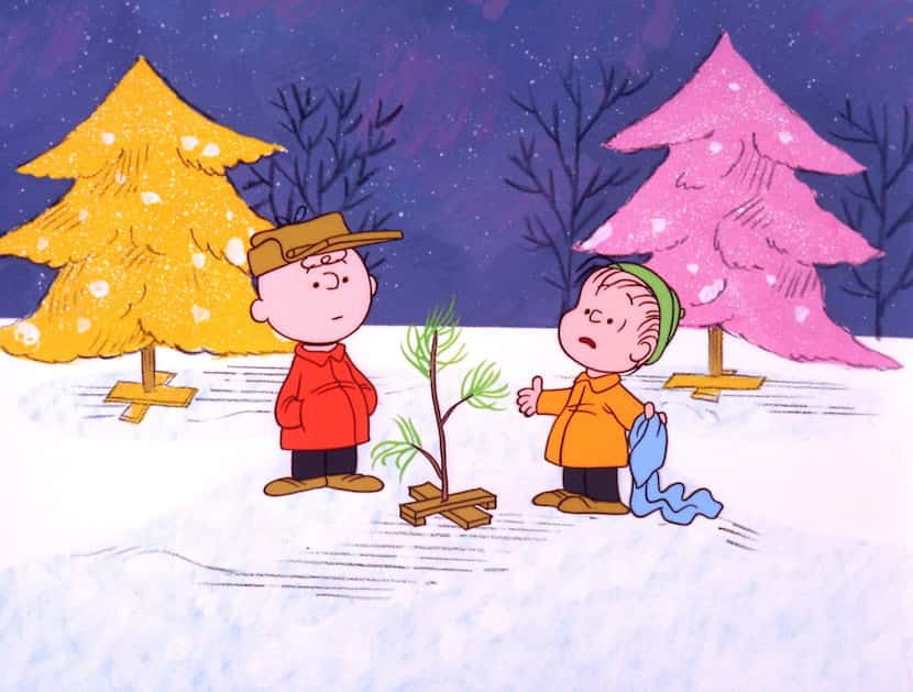 Charlie Brown and Linus pick out a tree in a scene from A Charlie Brown Christmas. (United...