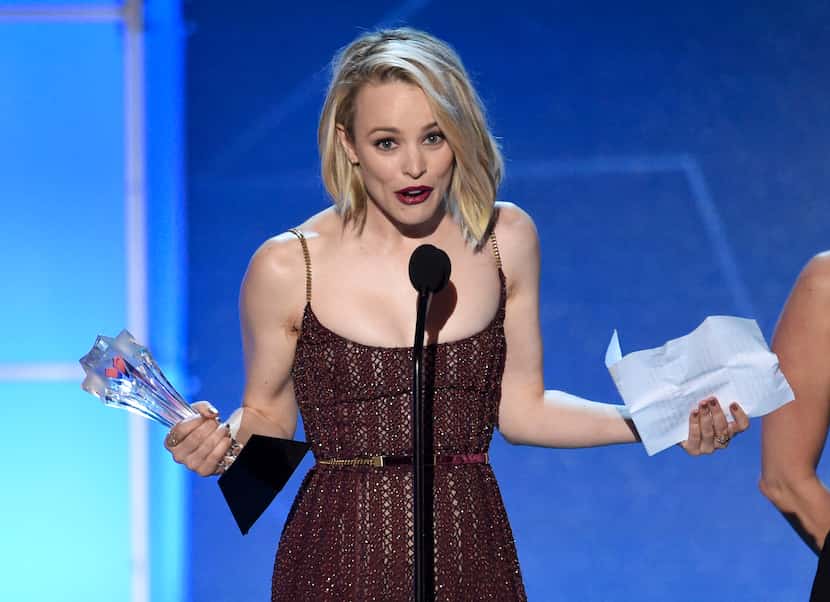Rachel McAdams accepts the award for best acting ensemble for Spotlight at the 21st annual...