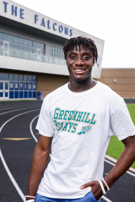 North Forney High School senior Alexander Chukwukelu stands for a portrait between warmups...