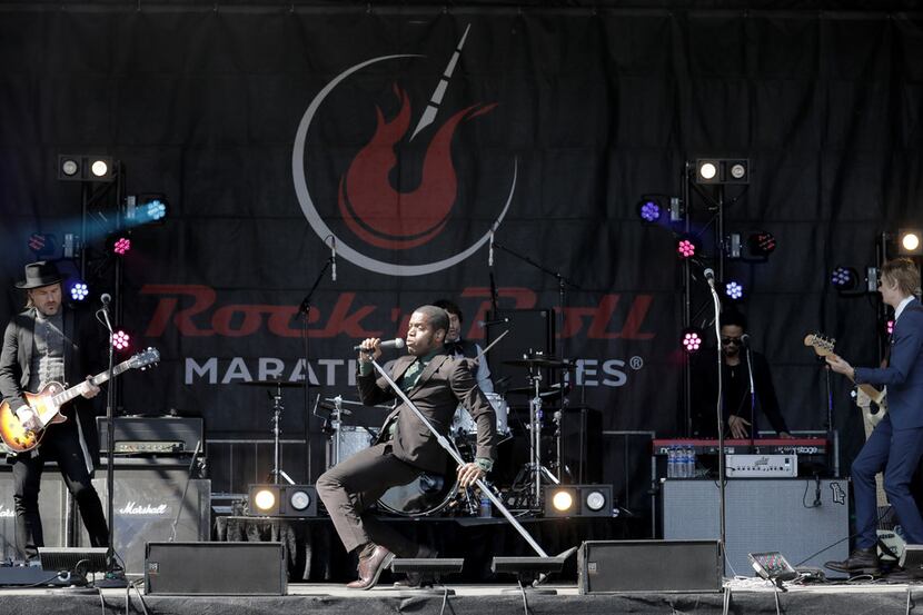 Headliner Vintage Trouble performs during the United Airlines Rock 'N' Roll Washington DC...