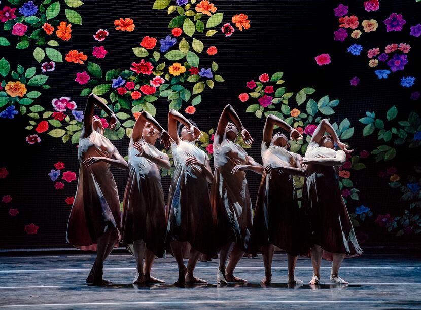 Alvin Ailey American Dance Theater's female cast of resident choreographer Jamar Roberts'...