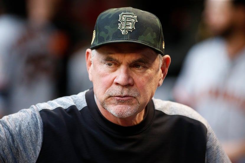 San Francisco Giants manager Bruce Bochy prior to a baseball game against the Arizona...