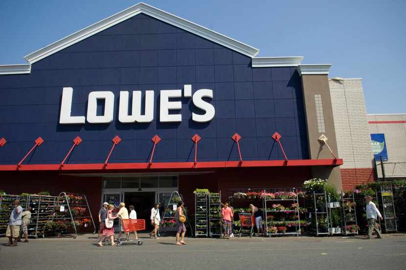 Customers shop at a Lowe's Home Improvement store in Brooklyn in New York on Monday, May 31,...