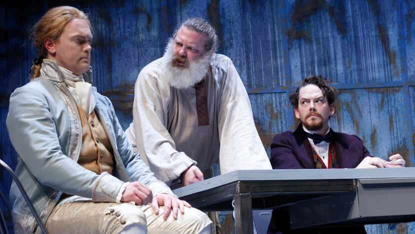 From left, Ian Ferguson as Thomas Jefferson, Jeremy Schwartz as Count Leo Tolstoy and...