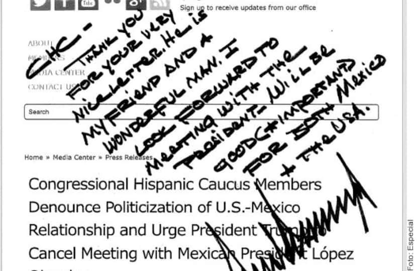 Trump contestó al Caucus Hispano del Congreso de EU y dijo que no cancelará la junta con...