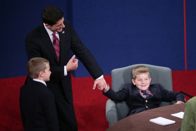 Paul Ryan shared the stage with his sons after Thursday night’s vice presidential debate.