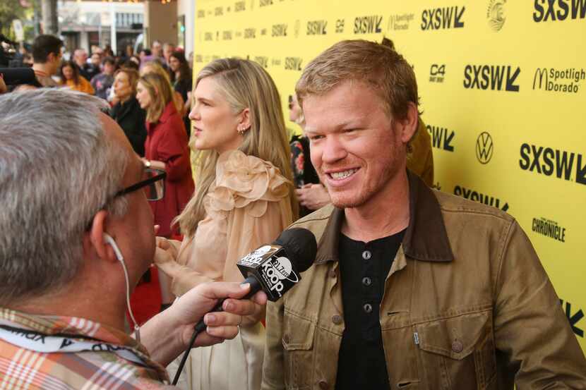 Jesse Plemons, right, and Lily Rabe arrive for the world premiere of "Love & Death," during...