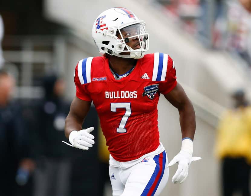 Louisiana Tech safety Xavier Woods (7) during team warmups before the Armed Forces Bowl NCAA...