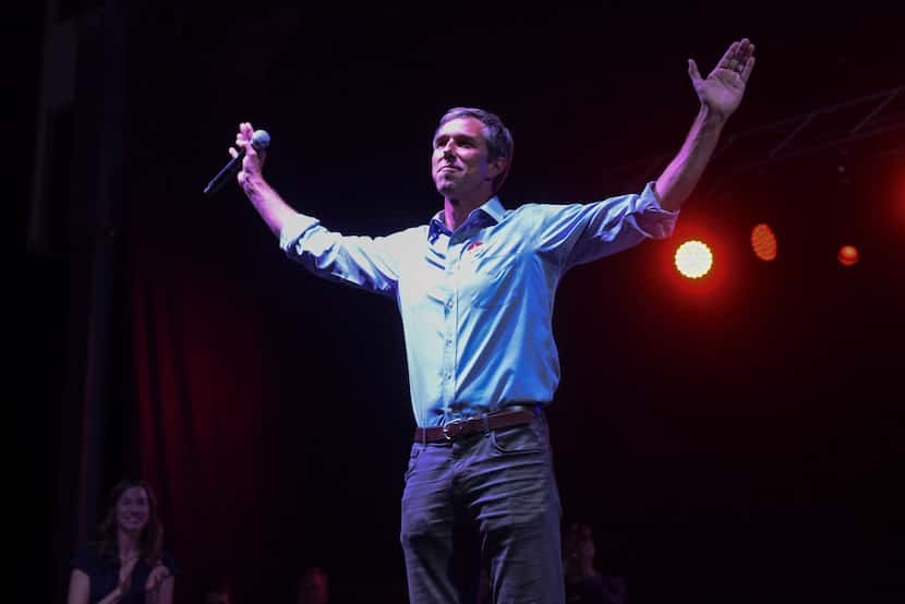 Beto O'Rourke, following his defeat, takes the stage at a rally in El Paso.