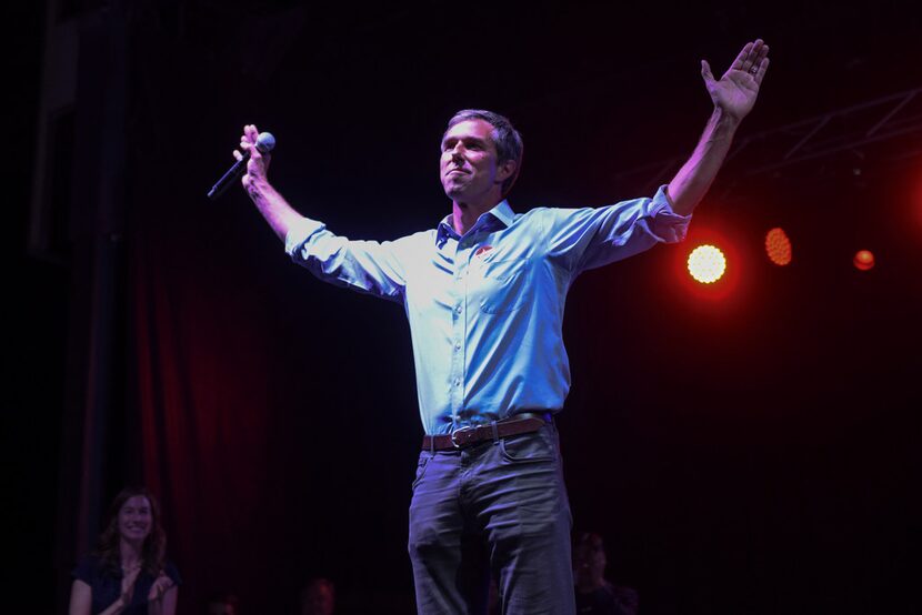 Beto O'Rourke, following his defeat, takes the stage at a rally in El Paso.