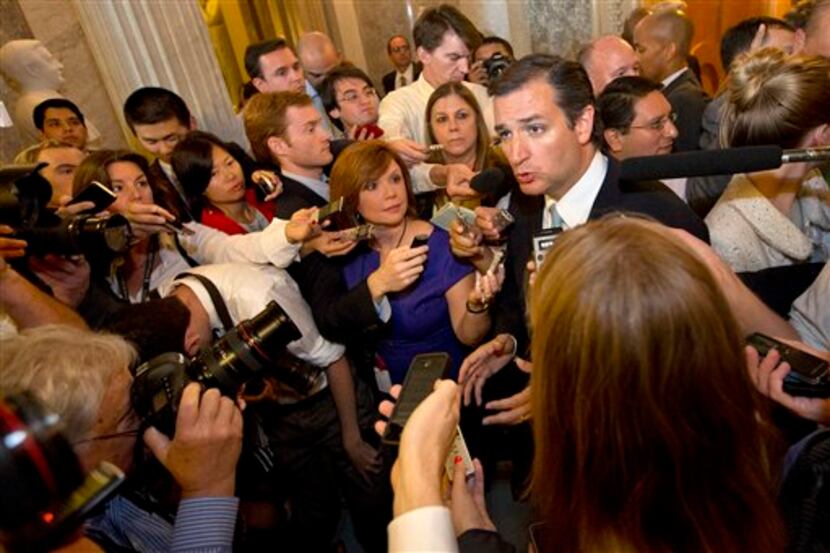 Sen. Ted Cruz after his 21-hour, 19-minute speech, the fourth longest in Senate history. (AP...