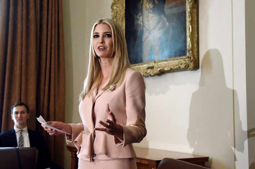 Ivanka Trump, shown speaking during a recent Cabinet meeting at the White House, says we...
