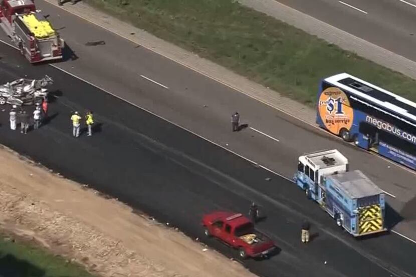 The crash happened about 2:30 p.m. on Interstate 45 near the Montgomery and Walker county...