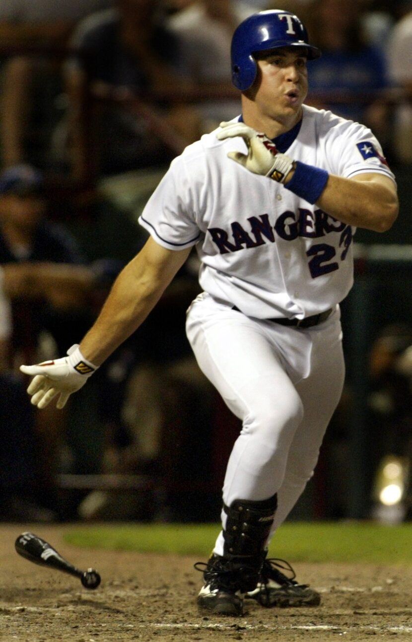 Rangers first baseman Mark Texeira in action against the New York Mets Wednesday at the...