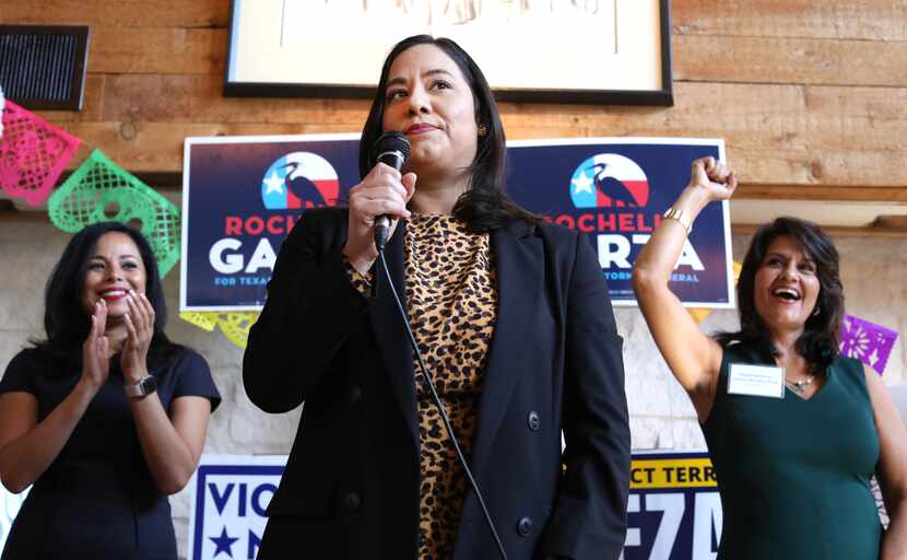Attorney general hopeful Rochelle Garza, shown at an October rally in Dallas, was the only...