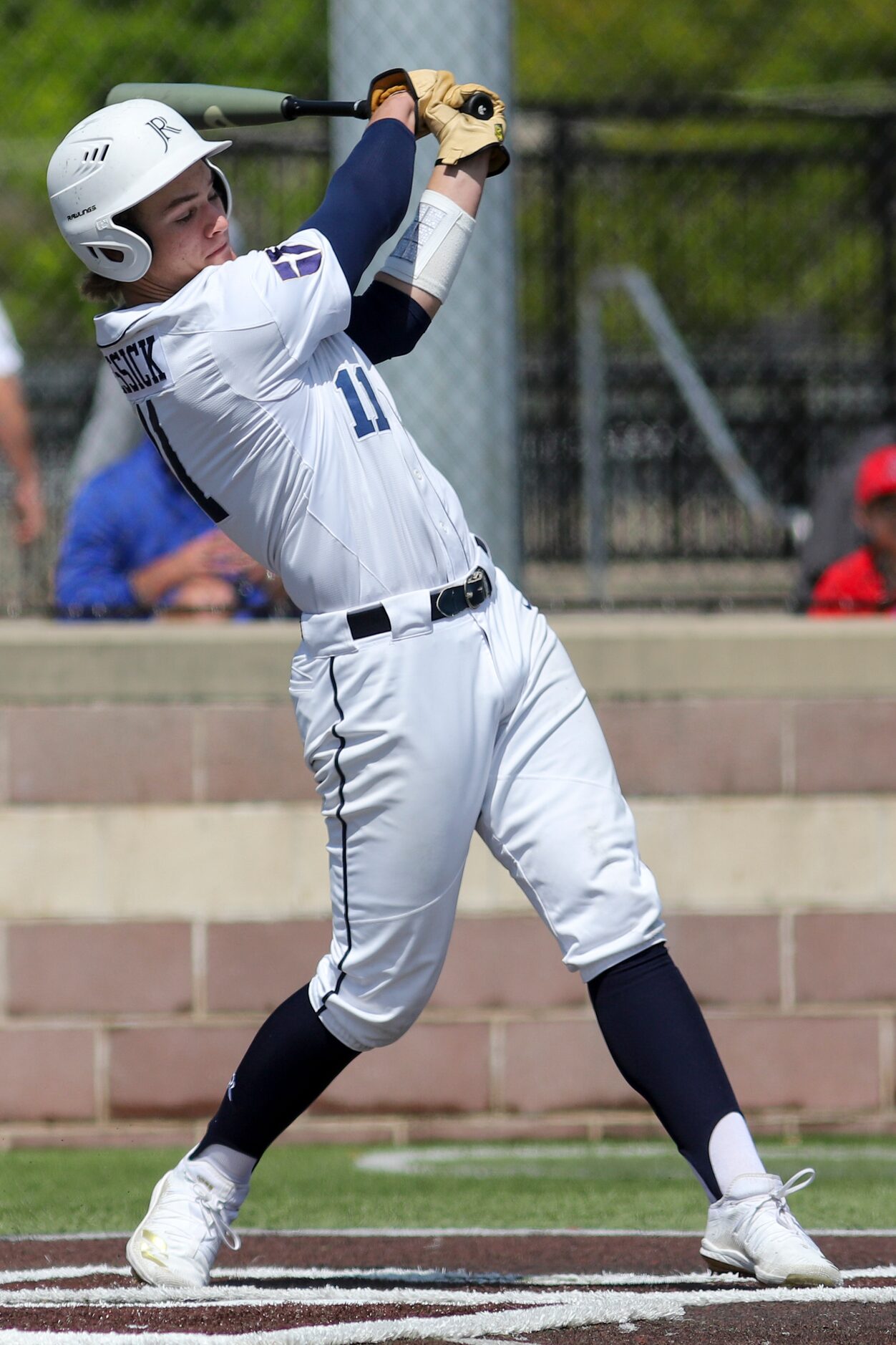 Jesuit third baseman Drew Messick swings for a pitch during a district 7-6A game against...