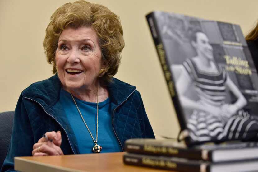 Bobbie Wygant, 92, meets with fans during a book signing of her book "Talking to the Stars"...