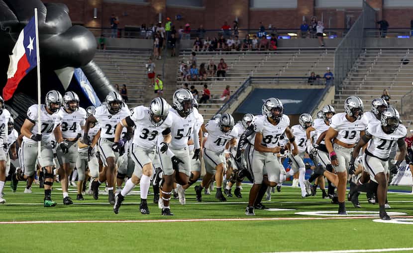 The Denton Guyer Wildcats enter the field to face Allen in a District 5-6A high school...