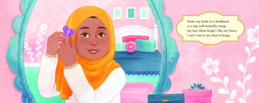 An image from  Under My Hijab, by  Hena Khan, illustrated by Aaliya Jaleel.