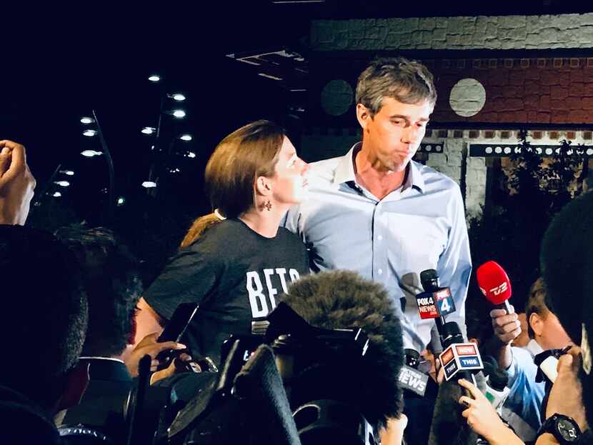 U.S. Rep. Beto O'Rourke returned home Monday, following a statewide campaign and stood...