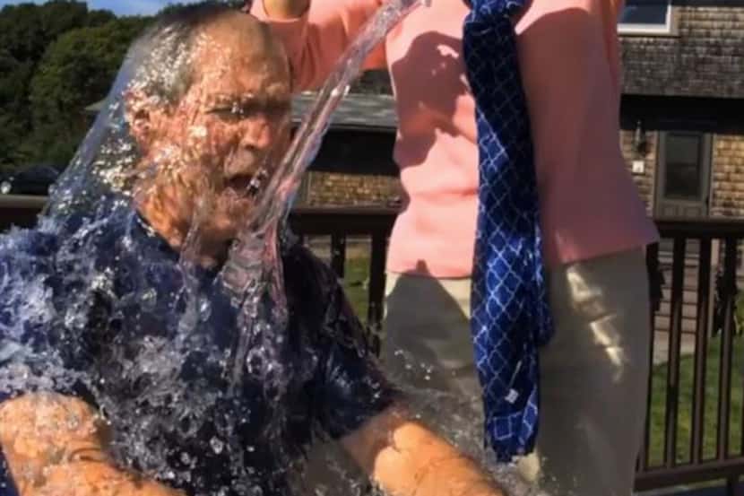 
Even former President George W. Bush took the ice bucket challenge, with the help of his...