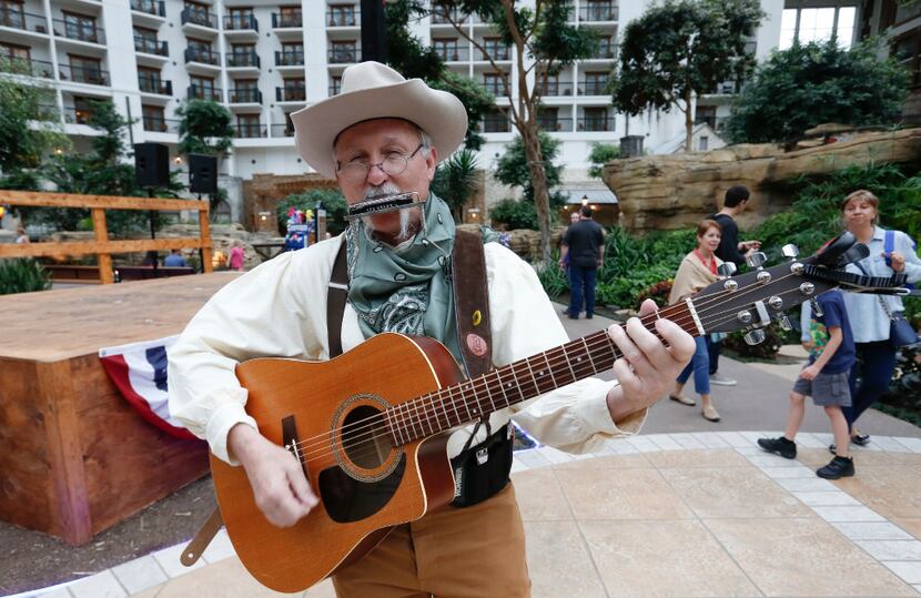 Kerry Moore , a.k.a. as the signing Singing Cowboy  is on hand to entertain guest at the...