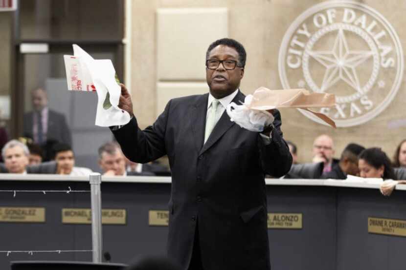  Dwaine Caraway finds votes harder to come by than plastic bags Wednesday in falling short...
