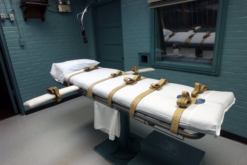 The execution chamber at the Huntsville Unit of the Texas Department of Criminal Justice.