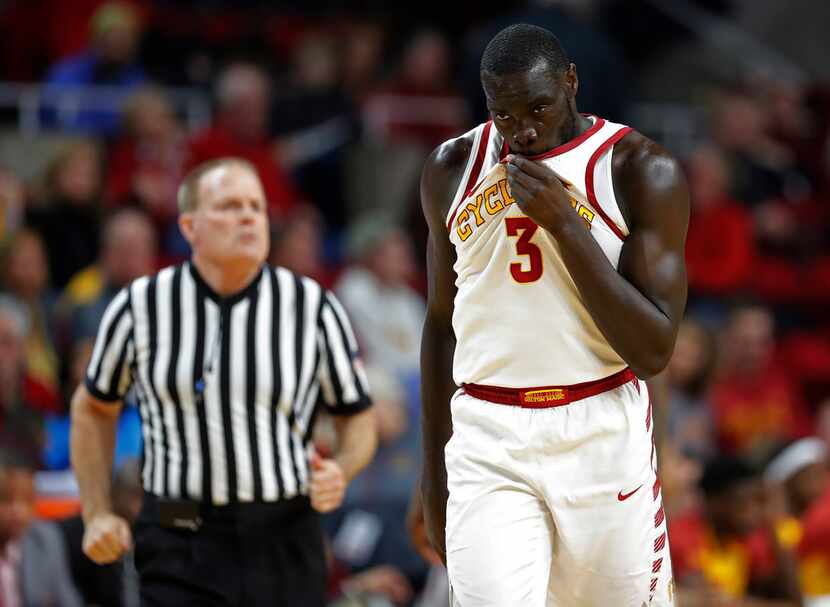 Iowa State guard Marial Shayok walks to the other side of the court after a foul on Baylor...