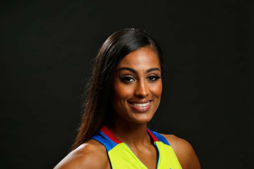 Skylar Diggins-Smith poses for a portrait during Dallas Wings media day College Park Center...