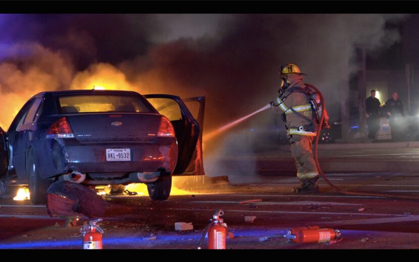 Dallas Fire-Rescue responds to put ou the car fire.