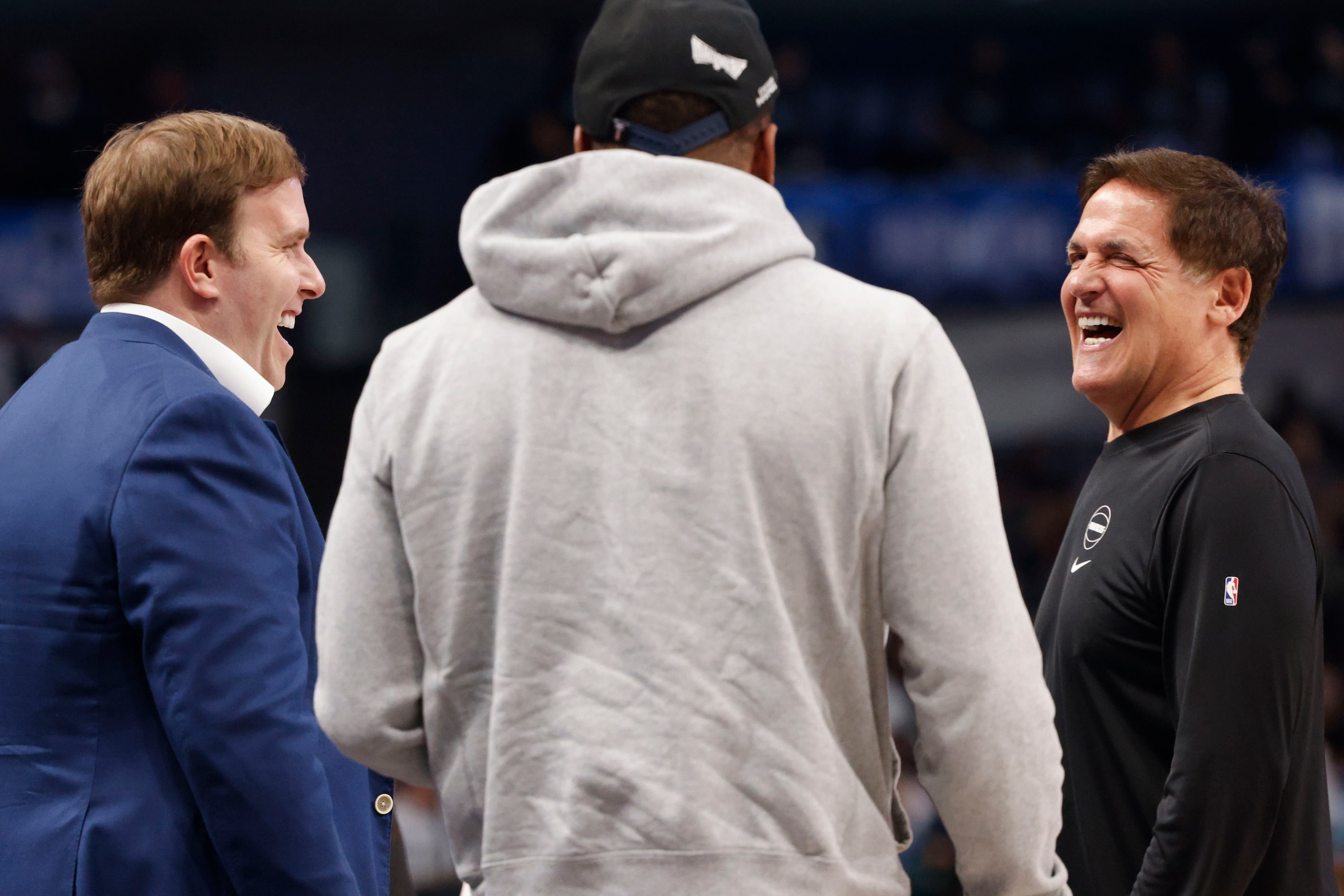 From left,  Dallas Mavericks Governor Patrick Dumont, Dallas Cowboys Linebacker Micah...