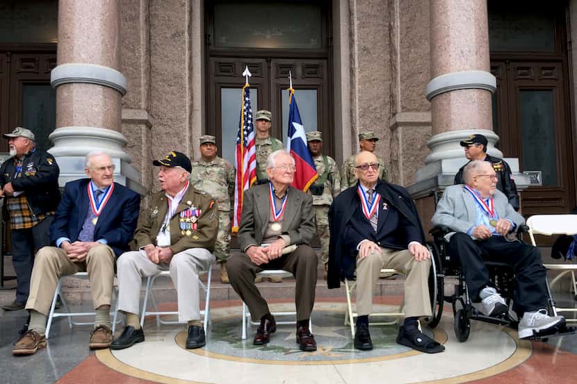 Six Texas veterans were honored Thursday at the Texas Capitol for their role in liberating...