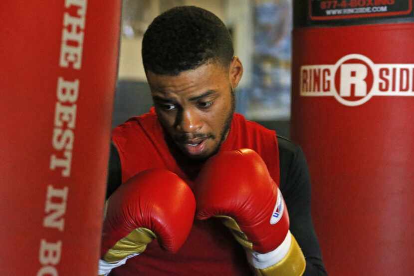 Local boxer Errol Spence Jr. is pictured while training at the Boxing Gym in Dallas, in...