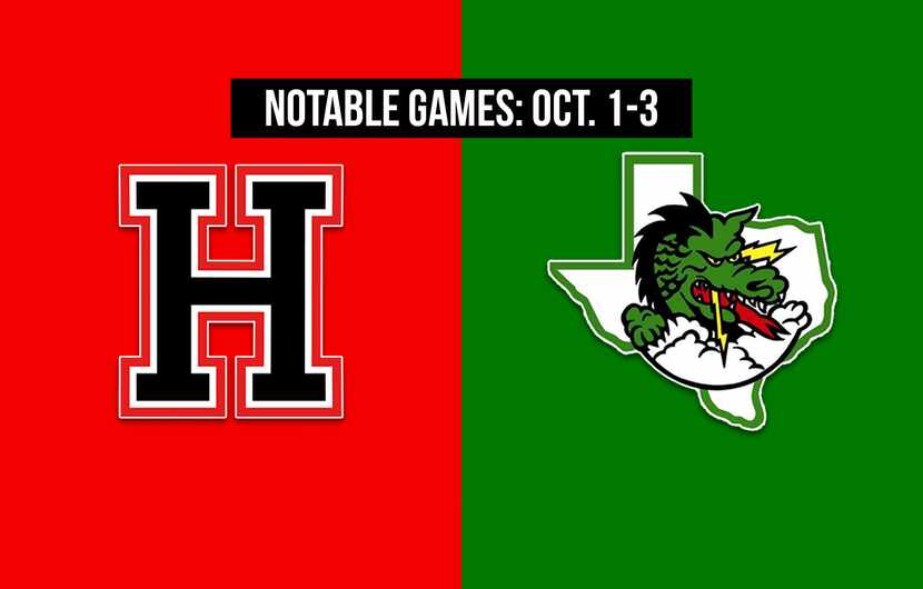 Notable games for the week of Oct. 1-3 of the 2020 season: Rockwall-Heath vs. Southlake...
