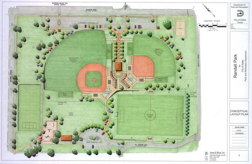 Dallas ISD officials say the long-planned-for lot along Randall Park's south side is too far...