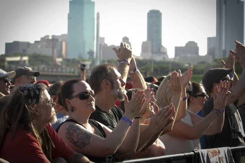 Fans applaud during the Toadies performance at Martin House Brewing Company in Fort Worth,...