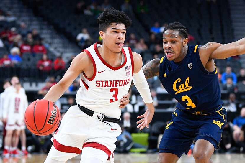 LAS VEGAS, NV - MARCH 11: Stanford Cardinal guard Tyrell Terry (3) drives to the basket...