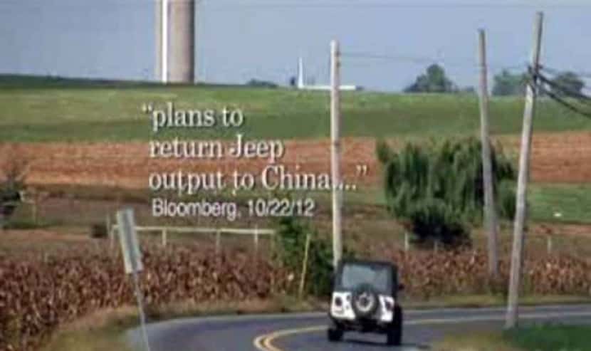 The Romney campaign's now infamous “Jeep” ad, which claimed that “Obama took GM and Chrysler...