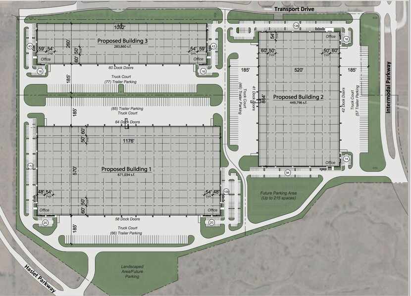 Intermodal Commerce Park will include three industrial buildings.