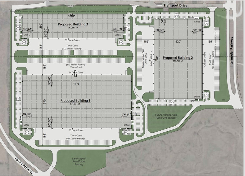 Intermodal Commerce Park will include three industrial buildings.