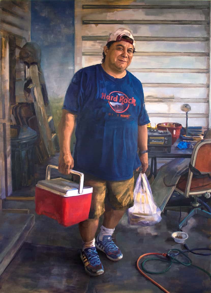 Arely Morales, "Mi apa (My dad)," 2018; oil on canvas 