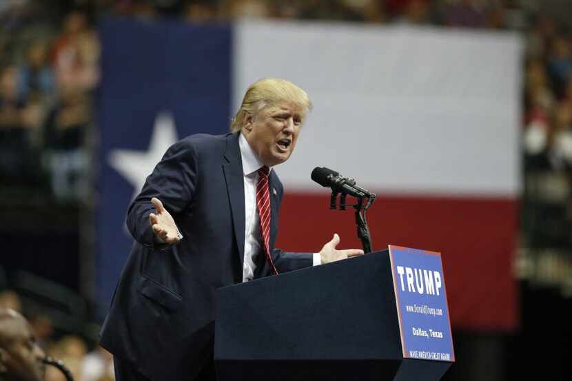 President Donald Trump spoke at American Airlines Center in Dallas while on the campaign...