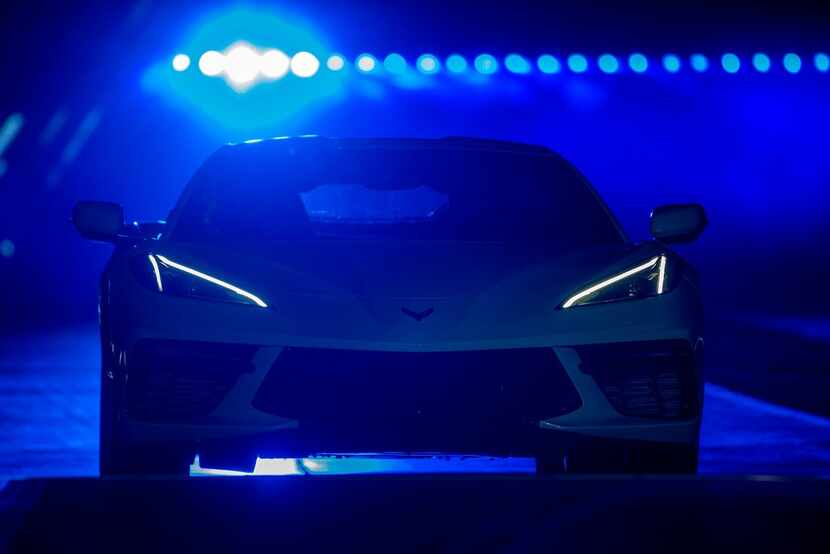 The new mid-engine 2020 Corvette Stingray is seen at the Next Generation Corvette Reveal...