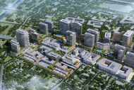 An aerial rendering of the future phases of the Trinity Grove master plan from Goldenrod...