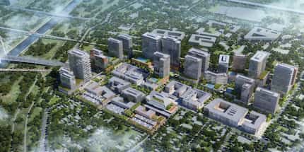 This view of the new Trinity Groves master plan shows how the project integrates into the...