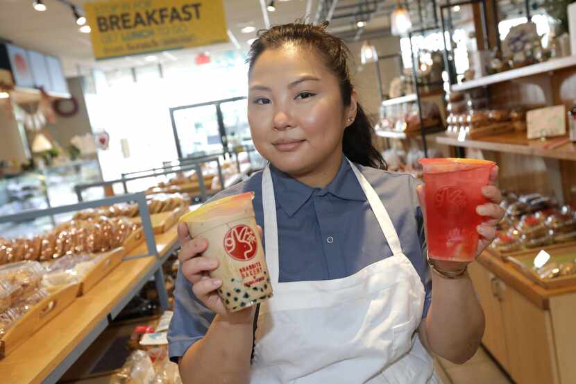 Grace Koo poses for a photograph at 9 Rabbits Bakery and Boba Tea House in Dallas