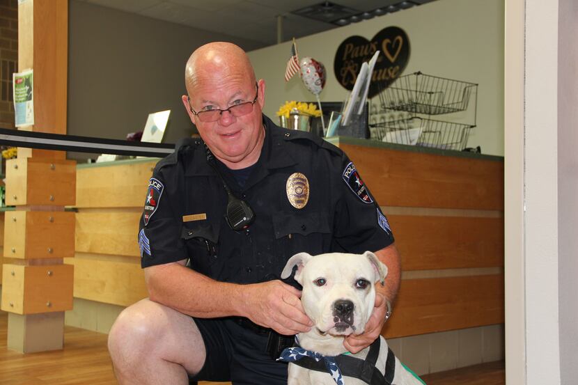 Sgt. Gary Carter gave Jeffrey the pit bull a new home and a new name: Chance, for getting a...