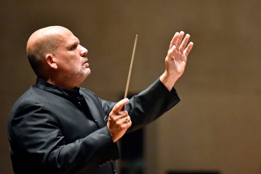 Dallas Symphony Orchestra conductor Jaap Van Zweden led the DSO during a performance of...