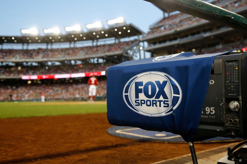 A Fox Sports television camera films a baseball gameÂ between the Atlanta Braves and the...